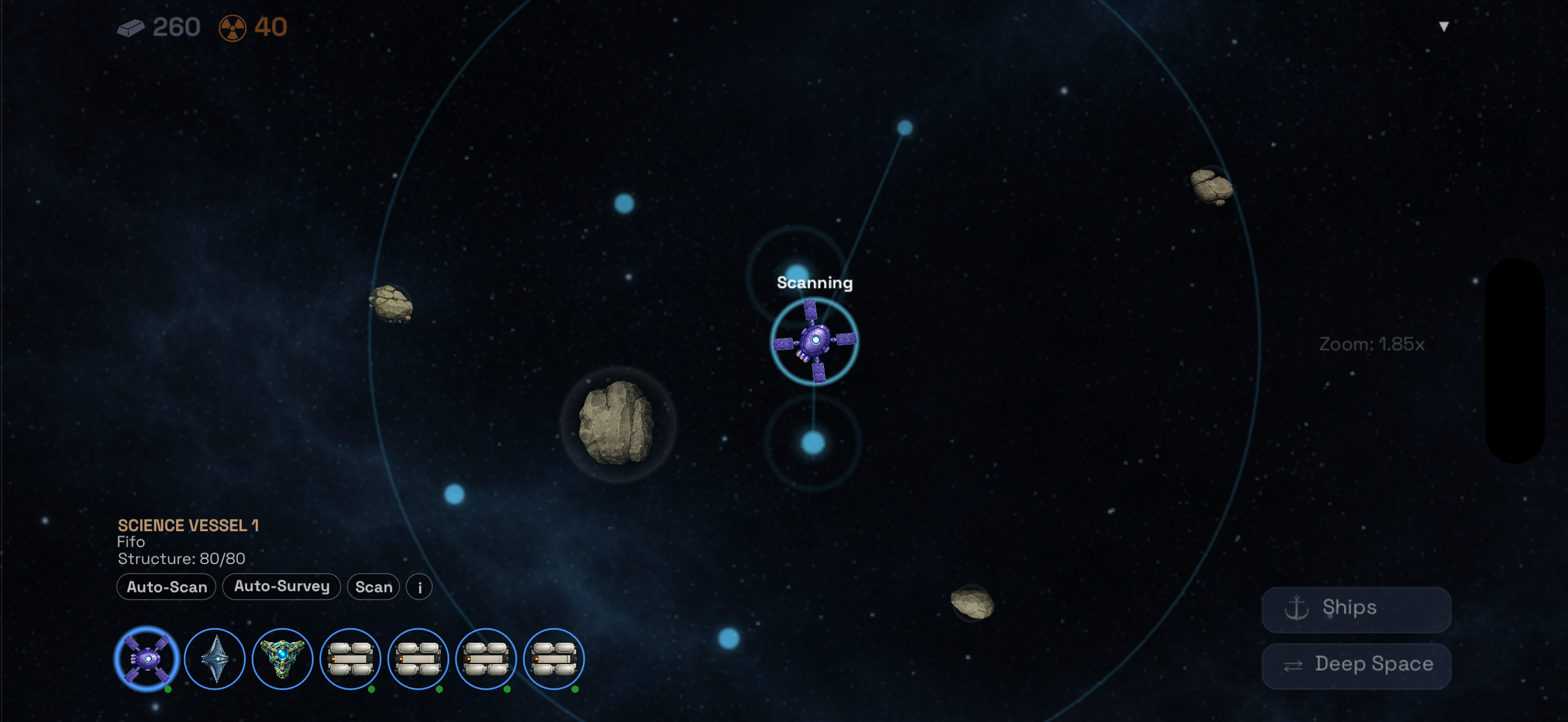 iPhone — deep space scan adapted for compact UI