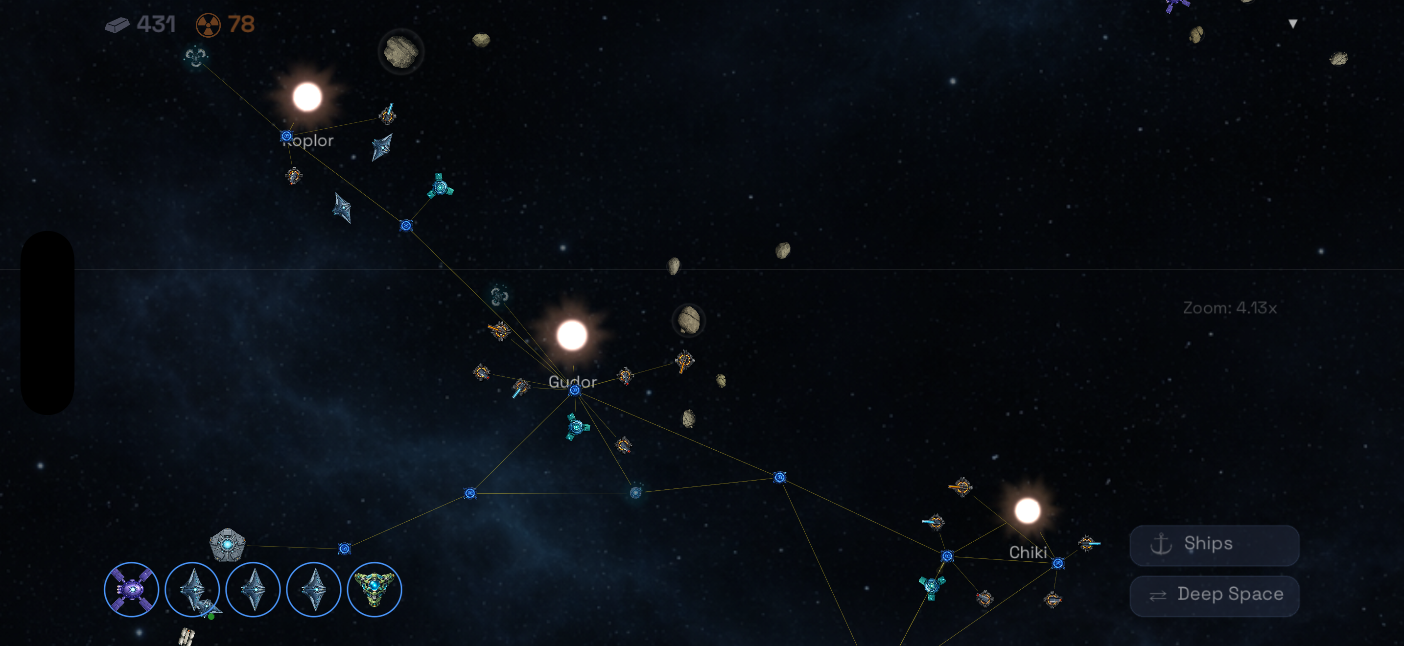 iPhone — zoomed out star system view